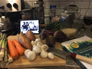 Veggies, witty vegan cookbook, and classic rock. Recipe for success!